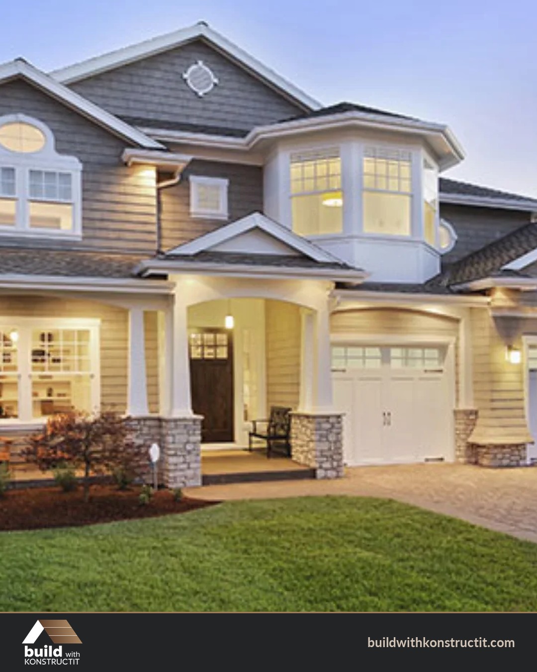 Custom Home at Dusk