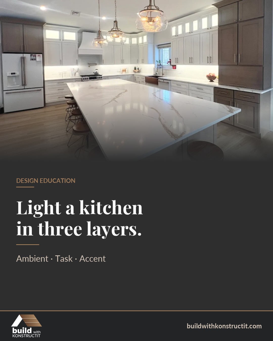 Kitchen Lighting in Three Layers